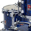 Detail of the Premier Artist Heritage Blue Pearl finish and drum hoop