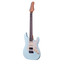 Crafter SEOUL SVVSR DB electric guitar front view in Day Blue finish with mint green pickguard