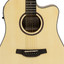 Close-up of the Crafter HD100-CE-N spruce top and wood look rosette
