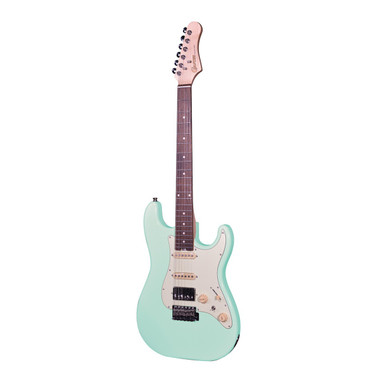 Crafter SERA S RW AG solid body electric guitar in Ara Green with mint green pickguard front view