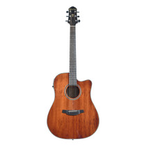 Crafter HD250-CE-BR cutaway acoustic-electric guitar front view in brown highgloss finish