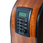 Detail of the Crafter HD250-CE-BR headstock with chrome diecast machine heads and black buttons