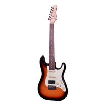 Crafter SERA S RW TS electric guitar in Tobacco sunburst with mint green pickguard front view