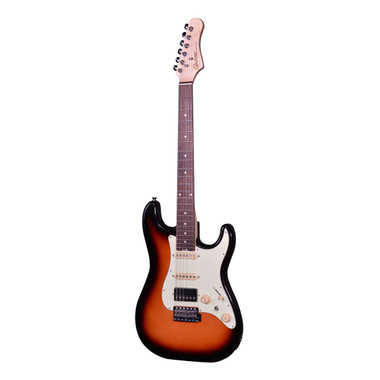 Crafter SERA S RW TS electric guitar in Tobacco sunburst with mint green pickguard front view
