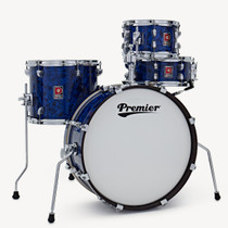 Premier Artist Heritage four-piece shell pack in Blue Pearl seen from the front