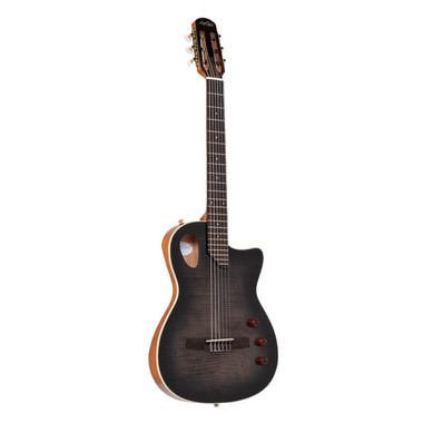 Angel Lopez SHERRY CE BK hybrid nylon string acoustic-electric guitar in black high gloss front view