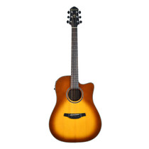 Crafter HD250-CE-BRS cutaway dreadnought acoustic-electric guitar in brown sunburst front view