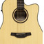 Close-up of Crafter HD250-CE-N wood inlay rosette and spruce top
