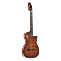 Angel Lopez SHERRY CE TB hybrid nylon string guitar in tobacco sunburst front view