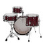 Premier PAH20-4SPBUW Artist Heritage drum kit angled to show the bass drum toms and snare together