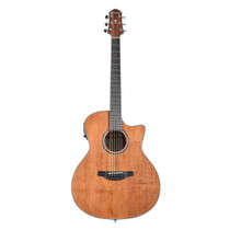 Crafter HG100-CE-BR grand auditorium acoustic-electric guitar in brown, front view