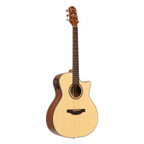 Crafter HG100-CE-N grand auditorium acoustic-electric guitar in natural finish front view