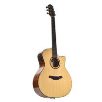 Crafter HG250-CE-N acoustic-electric guitar full front view in natural highgloss finish
