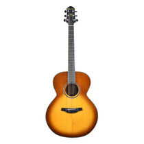 Crafter HJ250-BRS jumbo acoustic guitar in brown sunburst front view