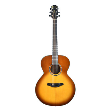 Crafter HJ250-BRS jumbo acoustic guitar in brown sunburst front view
