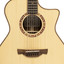 Close-up of the Crafter STG G16CE PRO solid Engelmann spruce top and wood rosette