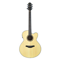 Crafter HJ250-CE-N jumbo cutaway acoustic-electric guitar front view in natural finish