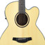 Close-up detail of the Crafter HJ250-CE-N spruce top and wood inlay rosette
