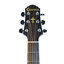 Detail of the Crafter HJ250-N headstock with chrome diecast machine heads and black buttons