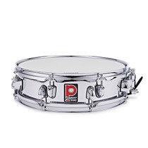 Premier Artist 14 x 4 chrome-plated steel snare drum hero view showing full shell