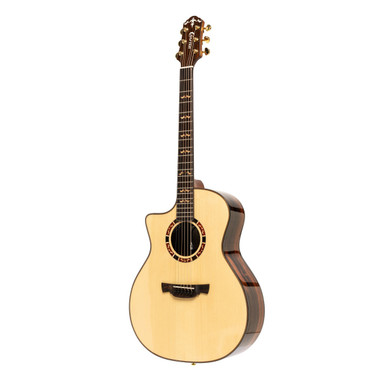 Crafter STG G22CE PROLH left-handed cutaway acoustic-electric guitar front view with solid Engelmann spruce top