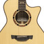 Close-up of the Crafter STG T20CE PRO solid Engelmann spruce top and wood rosette