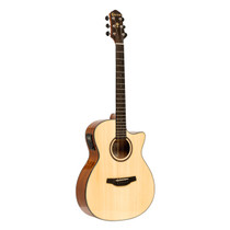 Crafter HT250-CE-N acoustic-electric guitar full front view in natural finish