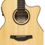 Close-up of the Crafter HT250-CE-N Engelmann spruce top and wood inlay rosette