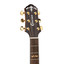 Detail of the Crafter STG T22CE PRO rosewood bridge and wood rosette inlay