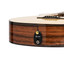 Close-up of the Crafter STG T22CE PRO headstock with mother of pearl inlay and gold tuners