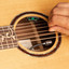 Detail of the beige MG Line bag supplied with the Crafter VL G28CE VVS guitar