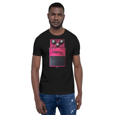 Boss DM-2 Analog Delay Pedal T-Shirt – Vintage 1980s Pink Delay Stompbox – view 1