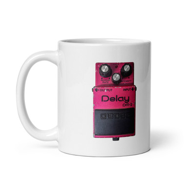 Boss DM-2 Analog Delay Pedal Coffee Mug – Vintage 1980s Pink Delay Stompbox – view 1