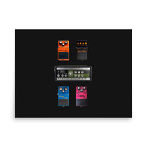 Vintage Boss Pedal Collection Poster – DS-1, HM-2, RE-201 Space Echo, BD-2, DM-2 – view 1