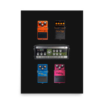 Vintage Boss Pedal Collection Poster – DS-1, HM-2, RE-201 Space Echo, BD-2, DM-2 – view 1