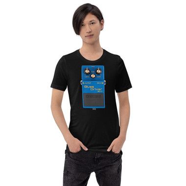 Boss BD-2 Blues Driver Pedal T-Shirt – Classic Blue Overdrive Stompbox – view 1