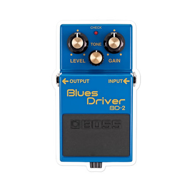 Boss BD-2 Blues Driver Pedal Sticker – Classic Blue Overdrive Stompbox – view 1