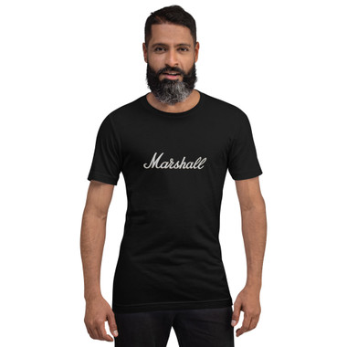 Marshall Script T-Shirt – Classic White Amp Logo – view 1