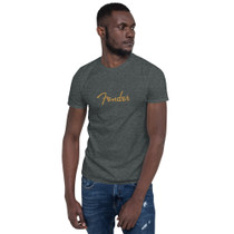 Fender Tweed Logo Softstyle T-Shirt – Vintage Amp Script in Gold Tweed – view 1