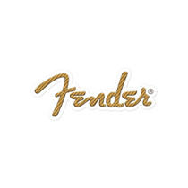 Fender Tweed Logo Sticker – Vintage Amp Script in Gold Tweed – view 1