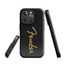 Fender Tweed Logo iPhone Case – Vintage Amp Script in Gold Tweed (Tough, iPhone 14–17) – view 1