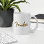 Fender Tweed Logo Coffee Mug – Vintage Amp Script in Gold Tweed – view 3
