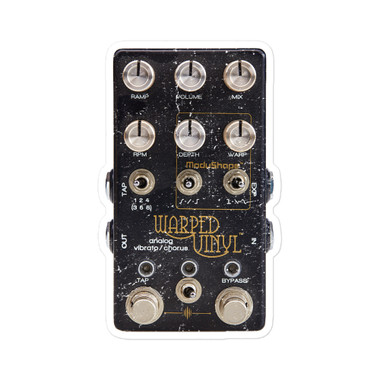 Warped Vinyl Guitar Pedal Sticker – view 1