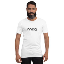 Moog Logo (White Tee) T-Shirt – Classic Synthesizer Badge – view 1