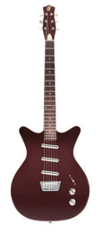 Danelectro '59 Triple Divine Dark Burgundy Semi-Hollow Electric Guitar - full front view