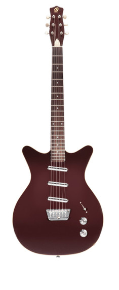 Danelectro '59 Triple Divine Dark Burgundy Semi-Hollow Electric Guitar - full front view