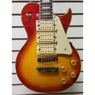 Aria PE590AF-AGCS electric guitar front view showing carved Okoume top