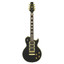 Aria Pro II PE350PF Aged Black electric guitar on display stand