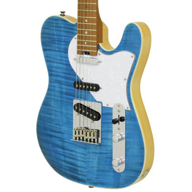 Aria 615MKII-TQBL Nashville electric guitar in Turquoise Blue, front view