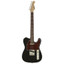 Aria TEG-002M full front view of black finish alternative with tortoise-pattern pickguard
